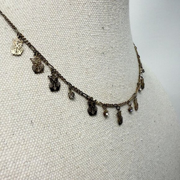 Christina Collection Owl‎ Charm Necklace Dangle Adjustable Choker Dainty Minimal - Picture 4 of 9